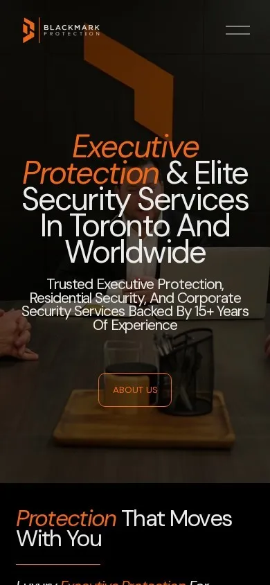 The Blackmark Protection website on a phone