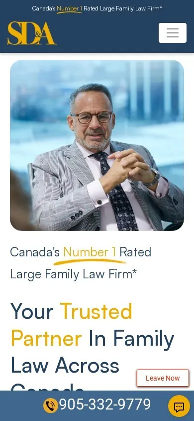 The Stephen Durbin & Associates website on a phone